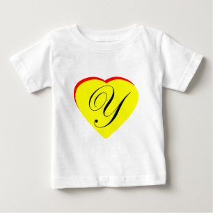 Heart Yellow Red Y Wedding Invitation The MUSEUM Z Baby T-Shirt