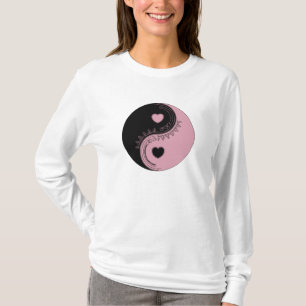 Heart Yin Yang T-Shirt Pink & Black Balance