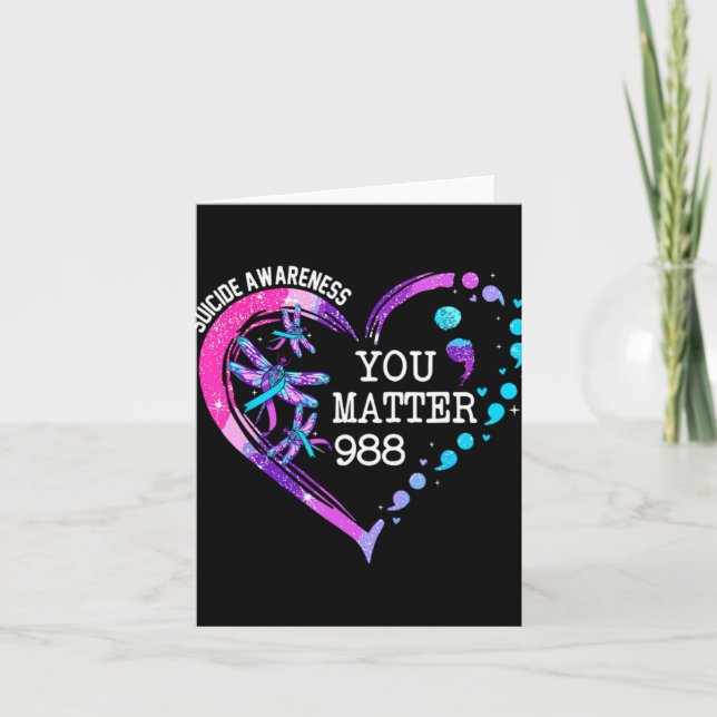 Heart You 988 Suicide Prevention Awareness  Card (Front)