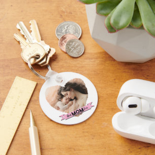Heart You, Best Mom Ever Ribbon Key Ring