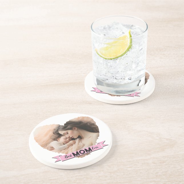 Heart You, Best Mum Ever Ribbon Coaster (Side)