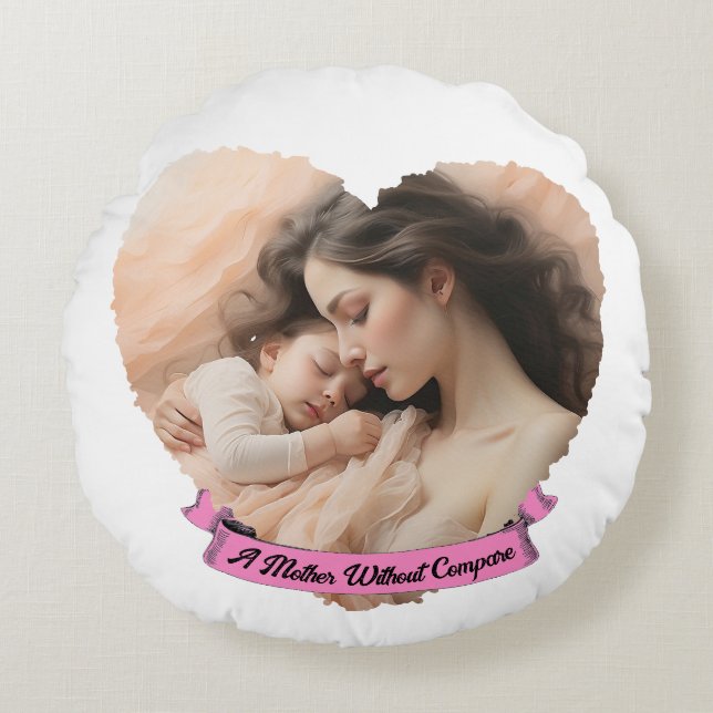 Heart You, Custom Text & Photo Round Cushion (Front)