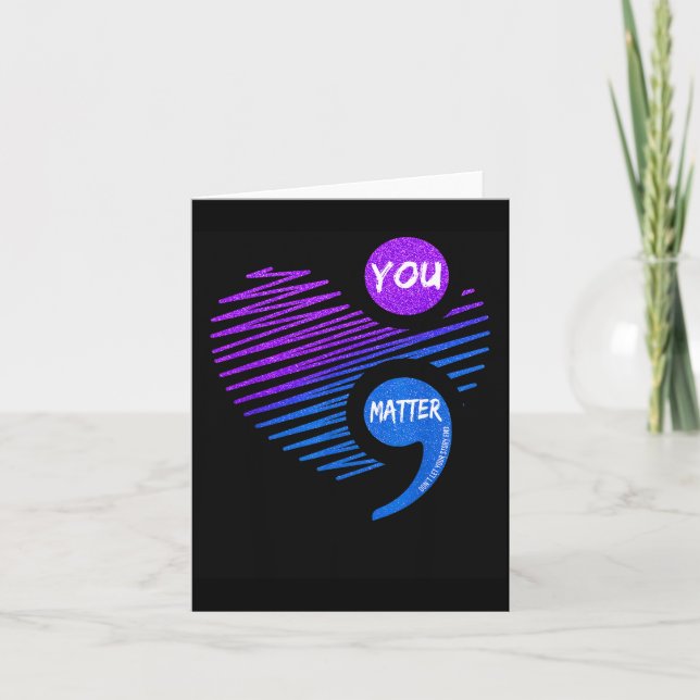 Heart You Don't Let Story End Suicide Prevention  Card (Front)