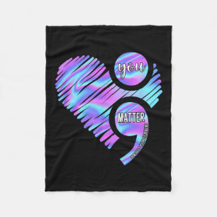 Heart You Don't Let Story End Suicide Prevention  Fleece Blanket