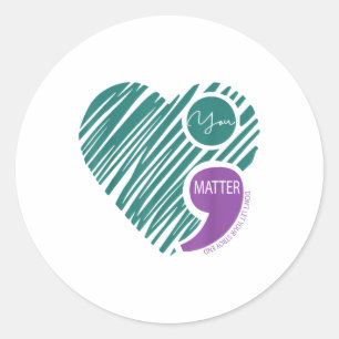 Heart You Dont Let Your Story End Suicide Preventi Classic Round Sticker