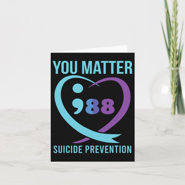 Heart You Problem 988 Suicide Prevention Awareness Card (Front)