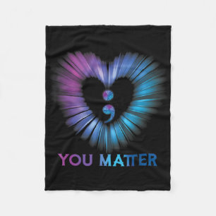 Heart You Problem 988 Suicide Prevention Awareness Fleece Blanket