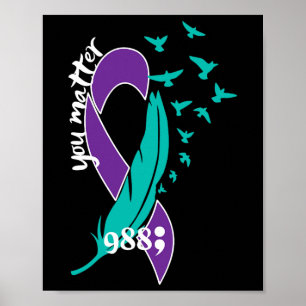 Heart You Problem 988 Suicide Prevention Awareness Poster