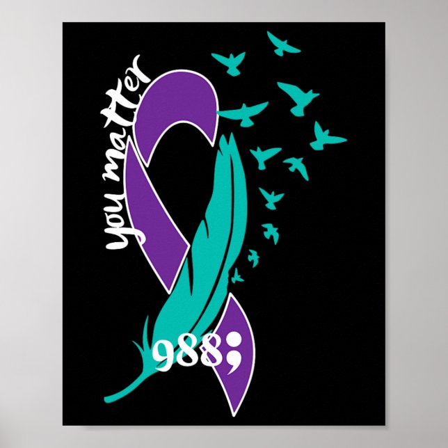 Heart You Problem 988 Suicide Prevention Awareness Poster (Front)