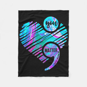 Heart You Problem Don't Let Story End Suicide Prev Fleece Blanket
