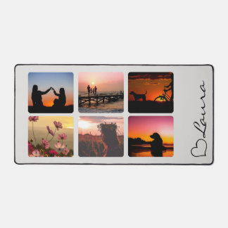 Heart Your Name Photo Script Custom Gift Desk Mat