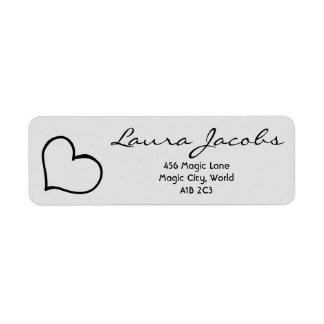 Heart Your Name Script Custom Gift Address Labels