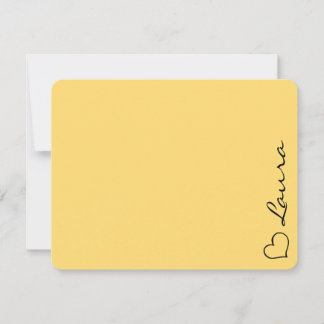 Heart Your Name Script Custom Gift Note Card