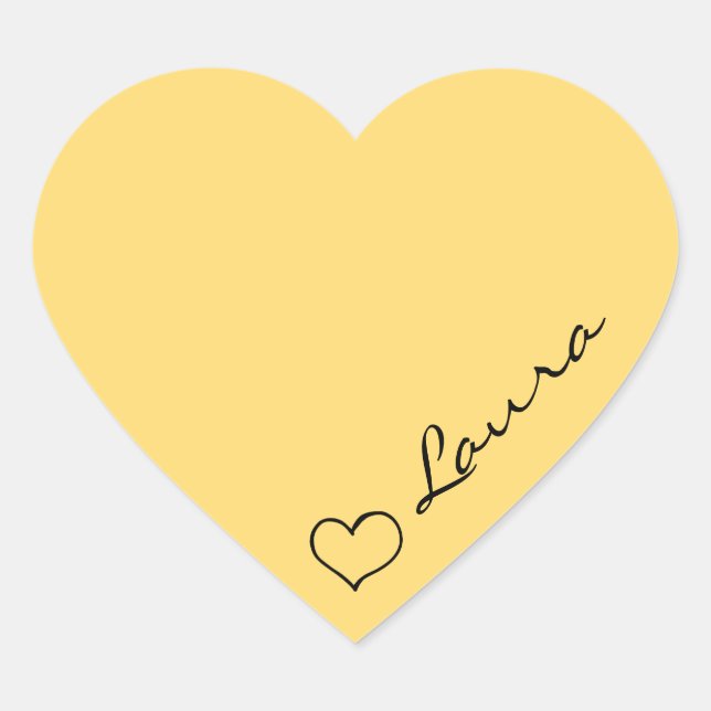 Heart Your Name Script Custom Gift Sticker (Front)
