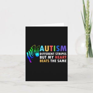 Heart Zebra Saying Inspirational Autism Awareness Card