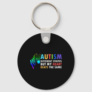 Heart Zebra Saying Inspirational Autism Awareness  Key Ring