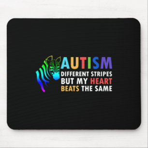 Heart Zebra Saying Inspirational Autism Awareness Mouse Mat