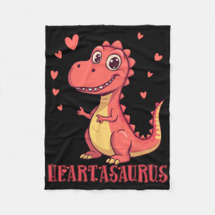 Heartasaurus Cute Dinosaur Valentine Design  Fleece Blanket