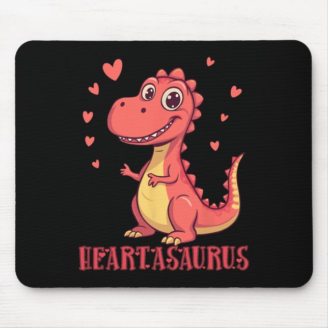Heartasaurus Cute Dinosaur Valentine Design  Mouse Mat (Front)