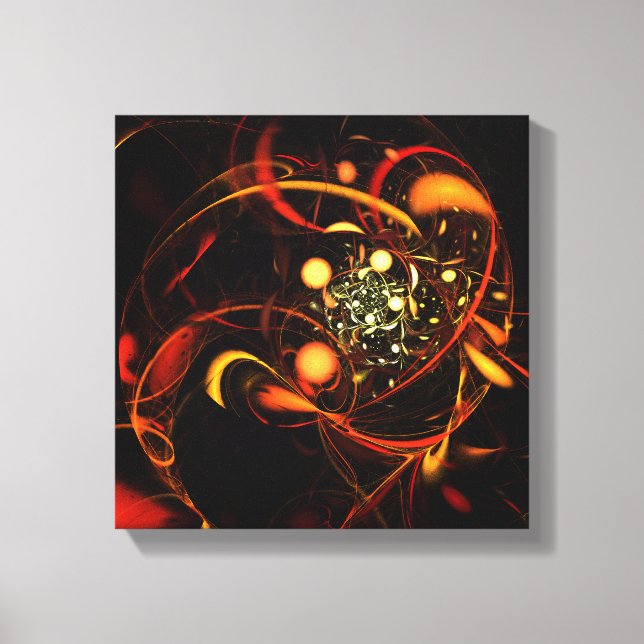 Heartbeat Abstract Art Black and White Canvas Print (Front)
