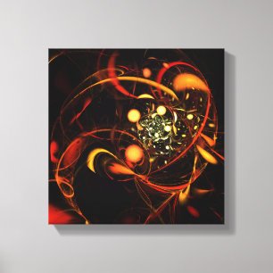 Heartbeat Abstract Art Black and White Canvas Print