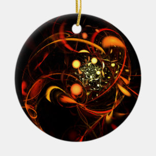 Heartbeat Abstract Art Circle Ornament
