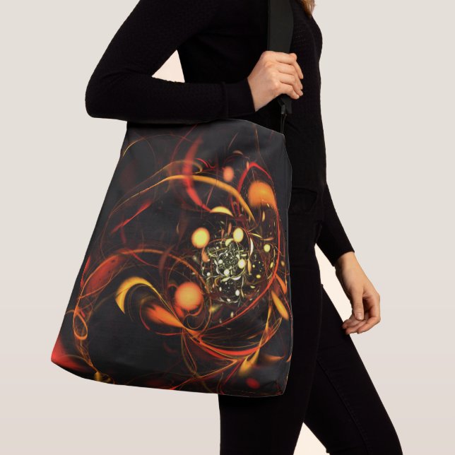 Heartbeat Abstract Art Cross Body Crossbody Bag (Close Up)