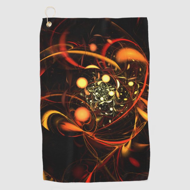 Heartbeat Abstract Art Golf Towel (Front)