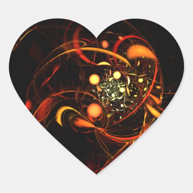 Heartbeat Abstract Art Heart Sticker (Front)