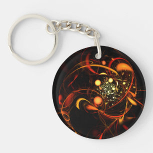 Heartbeat Abstract Art Key Ring