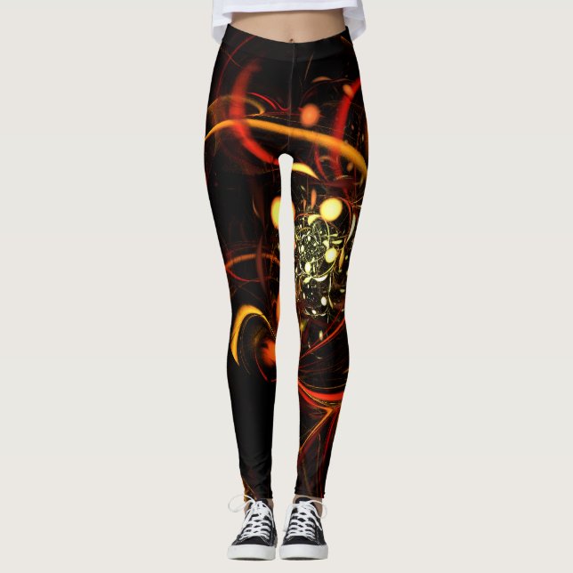 Heartbeat Abstract Art Leggings (Front)