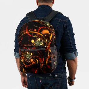 Heartbeat Abstract Art Printed Backpack
