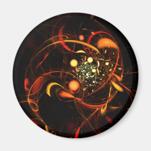 Heartbeat Abstract Art Round Magnet