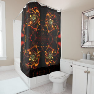 Heartbeat Abstract Art Shower Curtain