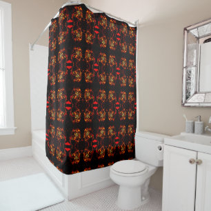 Heartbeat Abstract Art Shower Curtain