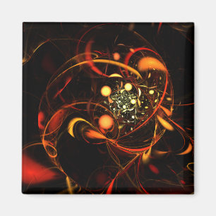 Heartbeat Abstract Art Square Magnet