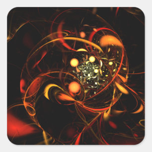 Heartbeat Abstract Art Square Sticker