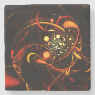 Heartbeat Abstract Art Stone Coaster