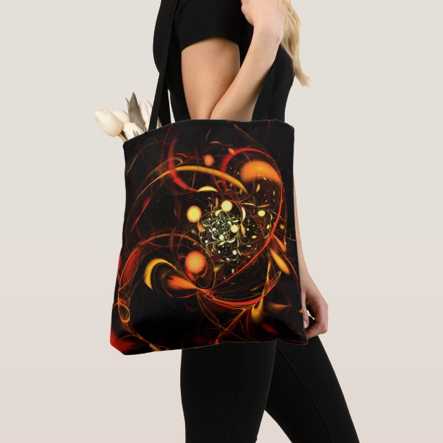 Heartbeat Abstract Art Tote Bag (Close Up)