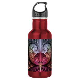 Heartbeat, Abstract Surreal Fantasy Fractal Art 532 Ml Water Bottle