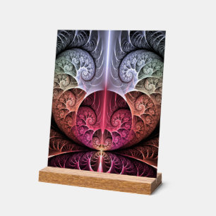 Heartbeat, Abstract Surreal Fantasy Fractal Art Acrylic Sign