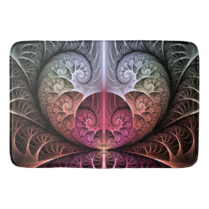Heartbeat, Abstract Surreal Fantasy Fractal Art Bath Mat