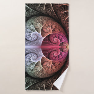 Heartbeat, Abstract Surreal Fantasy Fractal Art Bath Towel