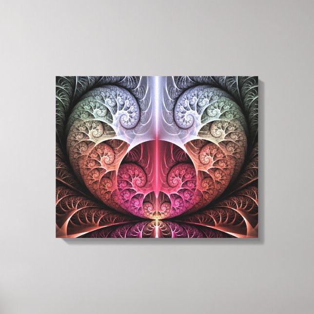 Heartbeat, Abstract Surreal Fantasy Fractal Art Canvas Print (Front)