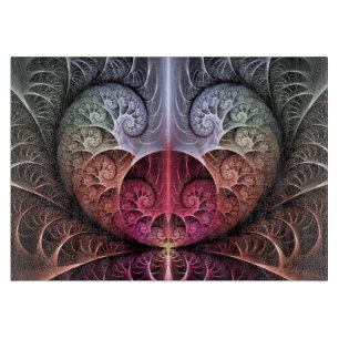 Heartbeat, Abstract Surreal Fantasy Fractal Art Cutting Board