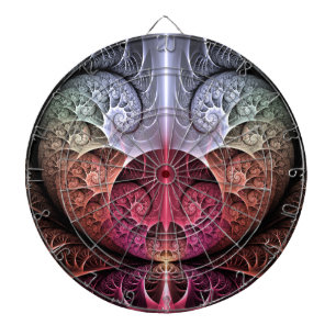 Heartbeat, Abstract Surreal Fantasy Fractal Art Dartboard