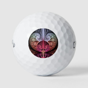 Heartbeat, Abstract Surreal Fantasy Fractal Art Golf Balls