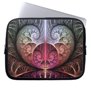 Heartbeat, Abstract Surreal Fantasy Fractal Art Laptop Sleeve