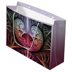 Heartbeat, Abstract Surreal Fantasy Fractal Art Large Gift Bag