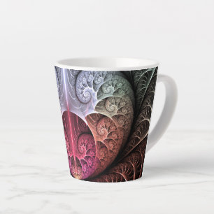 Heartbeat, Abstract Surreal Fantasy Fractal Art Latte Mug